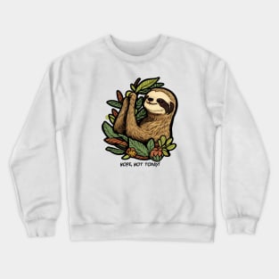 Cartoon image of a cute sloth on a tree Crewneck Sweatshirt